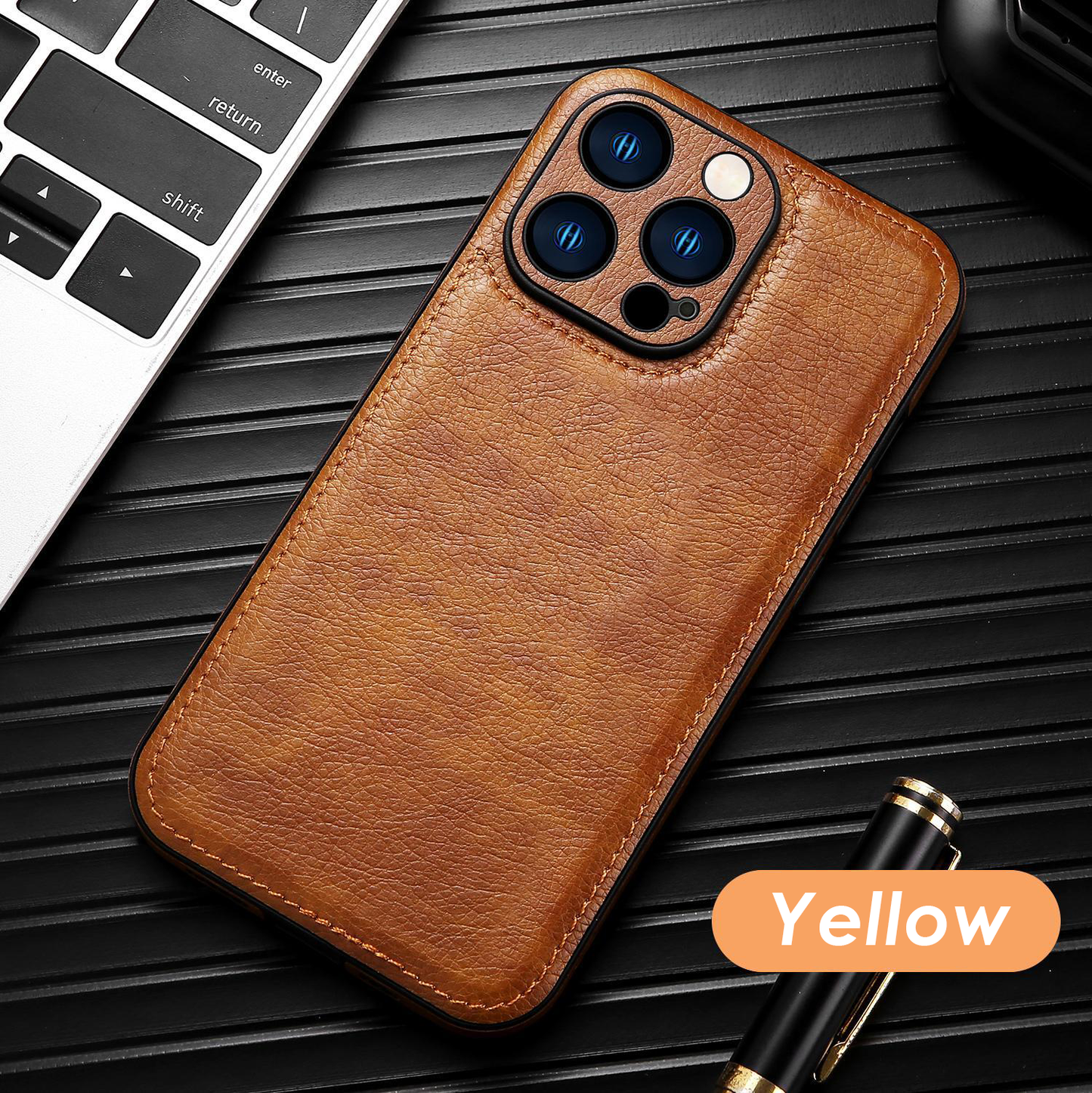 Hochwertige iPhone-Hülle aus Vintage-Leder – stoßfeste Soft-Touch-Schutzhülle