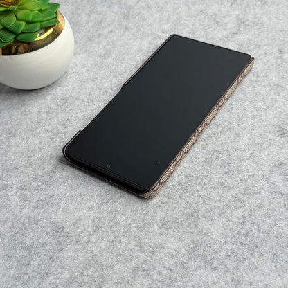 Préimh Só Pattern Pu Cás Leathar Do Samsung Réaltra