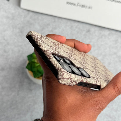 Préimh Só Pattern Pu Cás Leathar Do Samsung Réaltra