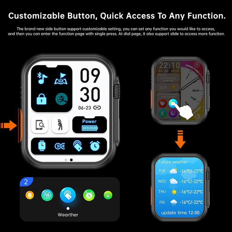 NUEVO Ultra Watch Men Smart Watch Series 8 NFC Door Access Smartwatch para Android Apple Phone Watch Bands