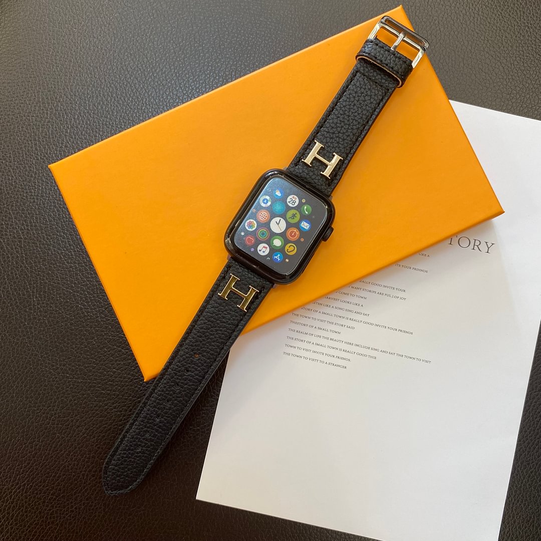 本革模様のApple Watchストラップ