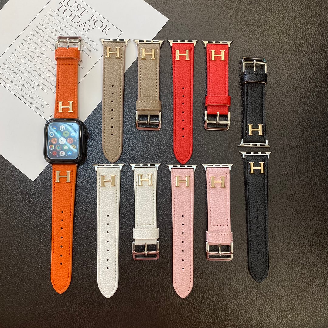 本革模様のApple Watchストラップ