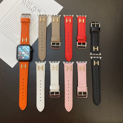 本革模様のApple Watchストラップ