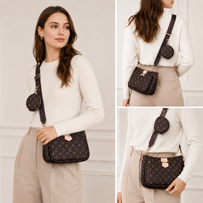 Allure 3-in-1-Luxus-Handyhülle mit abnehmbarem Riemen