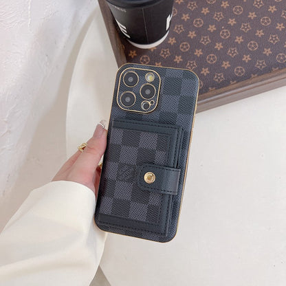 Custodia per iPhone con borsa per carte colorate classica di lusso