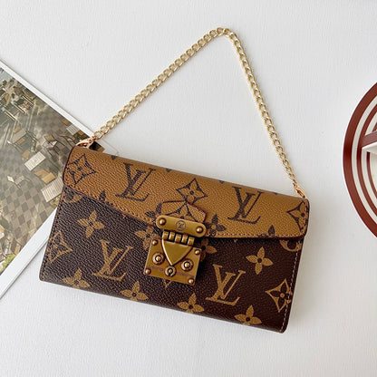 Luxury Monogram Phone Wallet Crossbody Purse – 3-in-1 Phone Bag