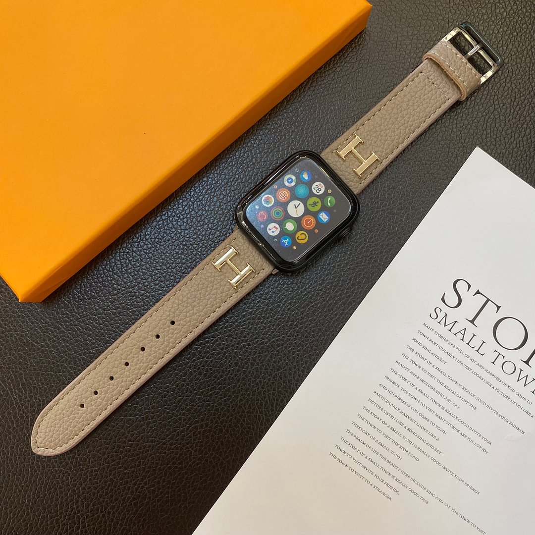 本革模様のApple Watchストラップ