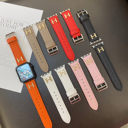 本革模様のApple Watchストラップ