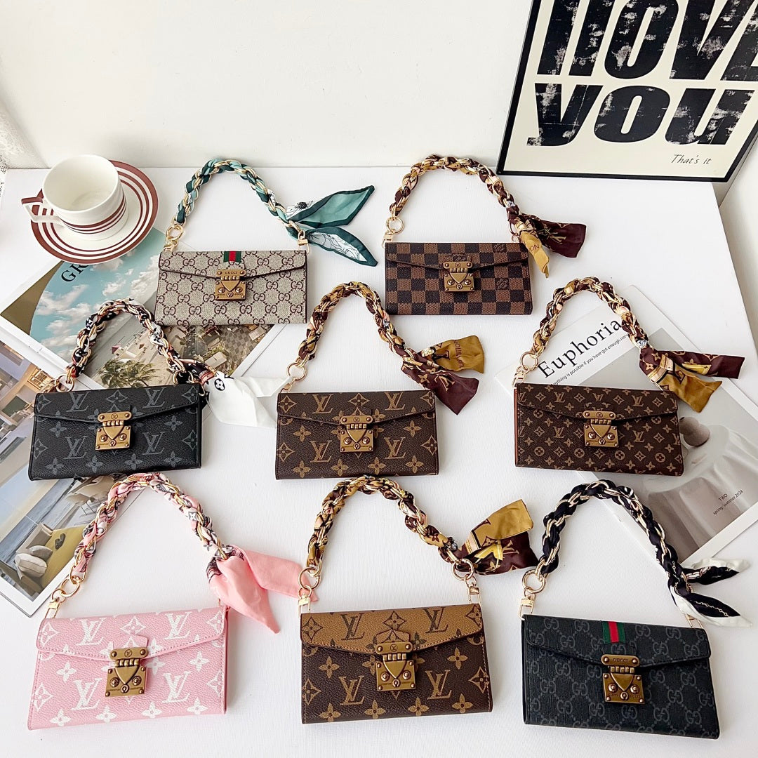 Luxury Monogram Phone Wallet Crossbody Purse – 3-in-1 Phone Bag