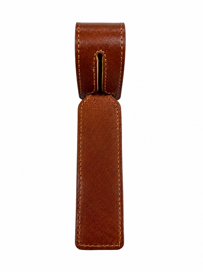 Handmade Brown Leather Luggage Tag - view 4