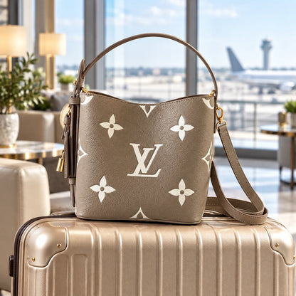 Premium Embossed Cowhide Leather Shoulder Bag