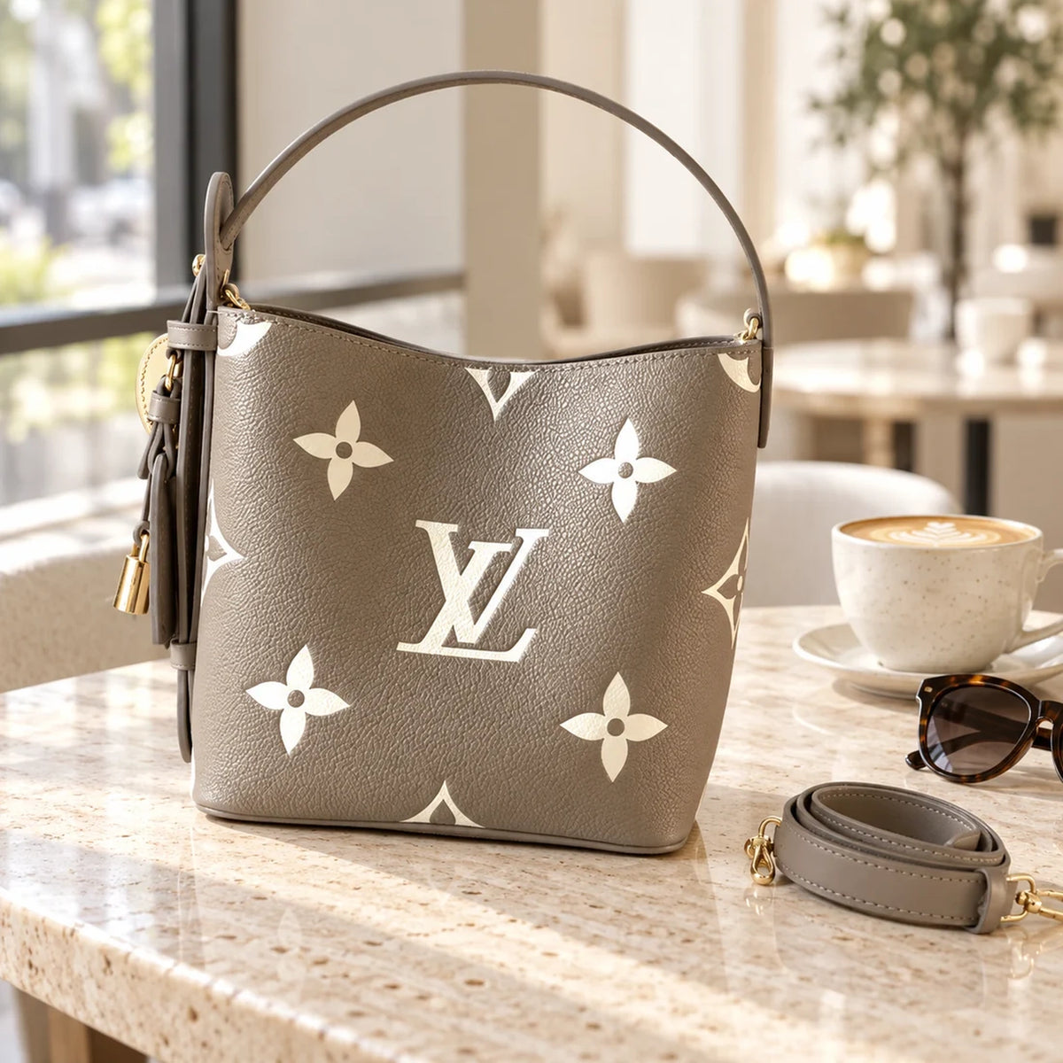 Premium Embossed Cowhide Leather Shoulder Bag