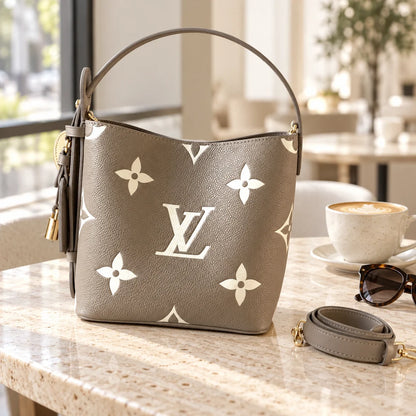 Premium Embossed Cowhide Leather Shoulder Bag
