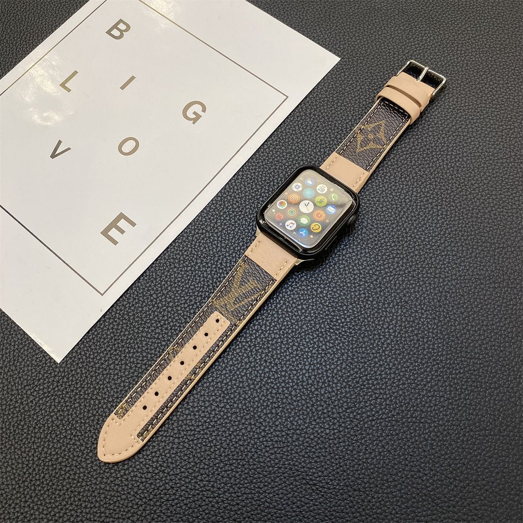 APPLE-WATCH-ARMBAND MIT MONOGRAM-NÄHTEN AUS LEDER