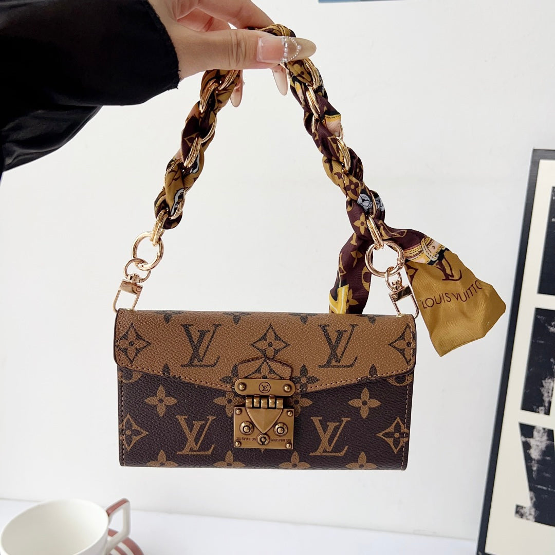 Luxury Monogram Phone Wallet Crossbody Purse – 3-in-1 Phone Bag
