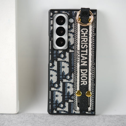 Luxusmarke C Dior Gürtelstickerei Hülle für Samsung Z Fold