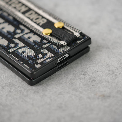 Luxusní vyšívací pouzdro značky C Dior Belt pro Samsung Z Fold