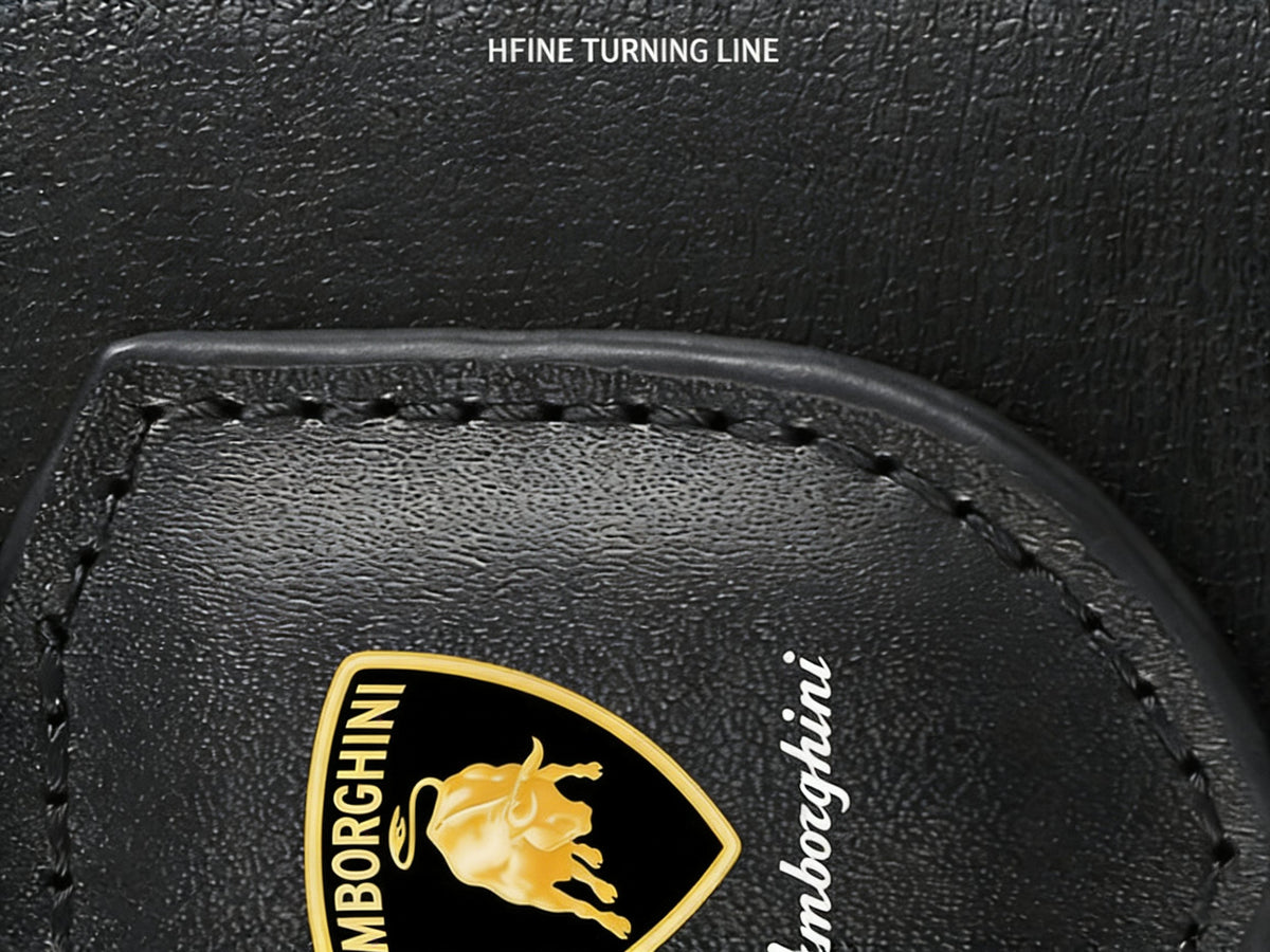 Chaveiro de couro genuíno Lamborghini Crest Emblem