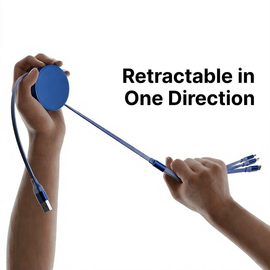 3-in-1 Fast Charging Cable – Retractable Multi Connector