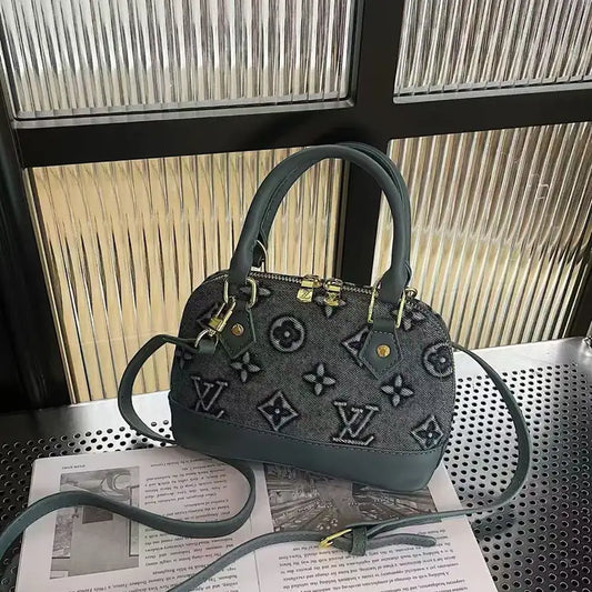 Vintage Denim Mini Dome Taske, Håndtaske & Crossbody taske