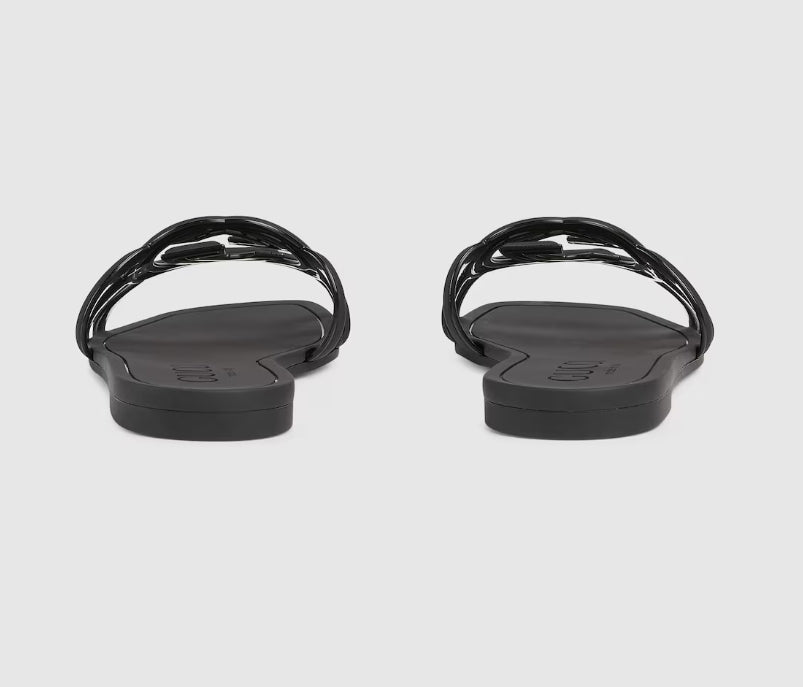 Minimal Luxe Double G Logo Slides – Schicke flache Sandalen für den Alltag