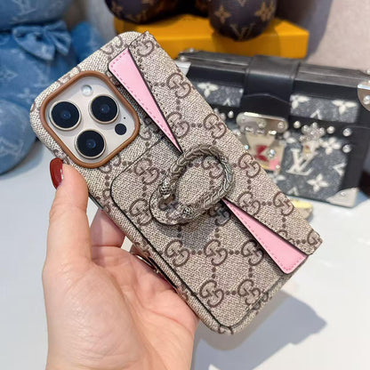 プレミアム クラシック キャンバス カード ホルダー iPhone ケース