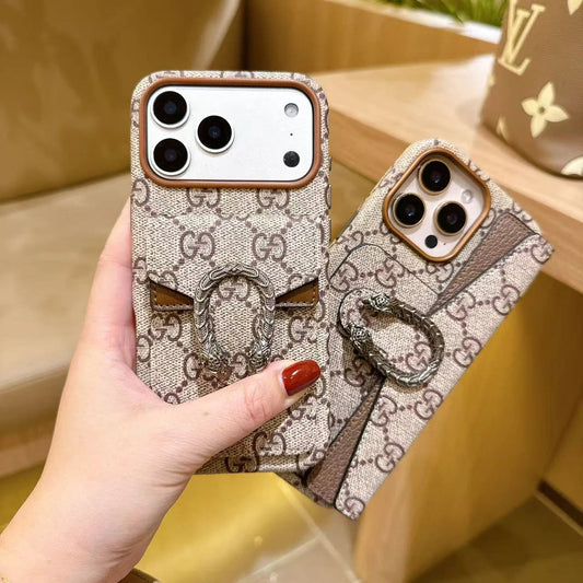 プレミアム クラシック キャンバス カード ホルダー iPhone ケース
