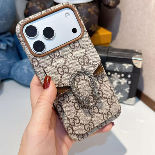 プレミアム クラシック キャンバス カード ホルダー iPhone ケース