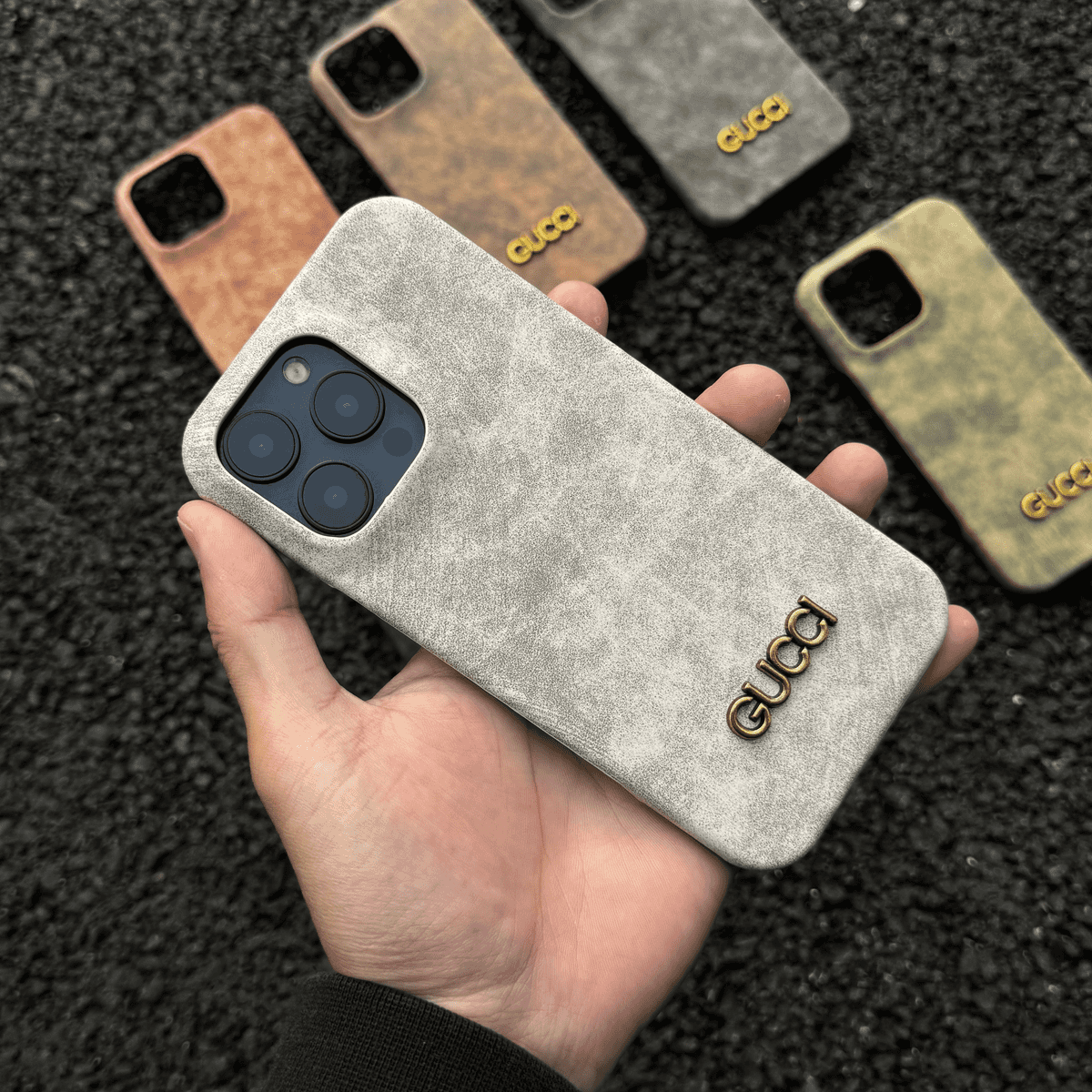 Custodia per iPhone classica in stile vintage scamosciato
