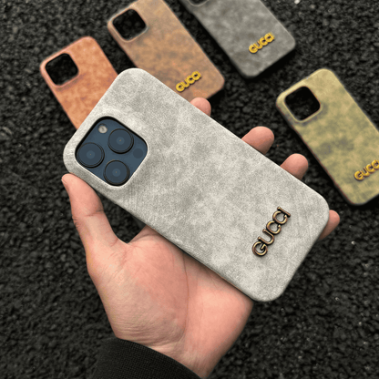 Custodia per iPhone classica in stile vintage scamosciato