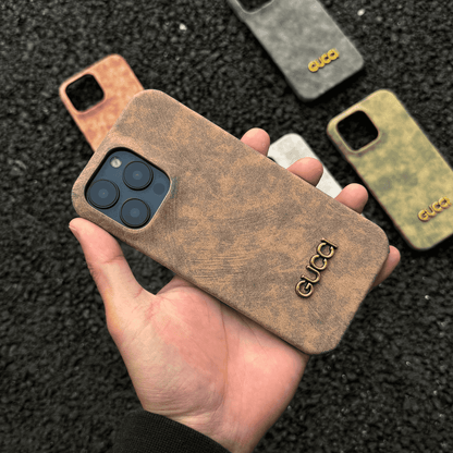 Custodia per iPhone classica in stile vintage scamosciato