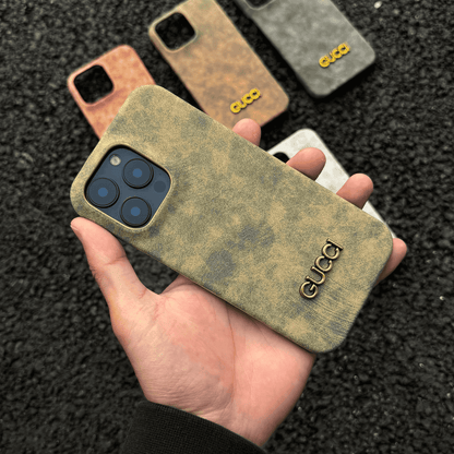 Custodia per iPhone classica in stile vintage scamosciato