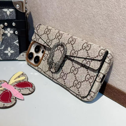 プレミアム クラシック キャンバス カード ホルダー iPhone ケース