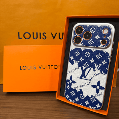 IPhone-Hülle aus Leder mit Monogramm im Illustrationsstil