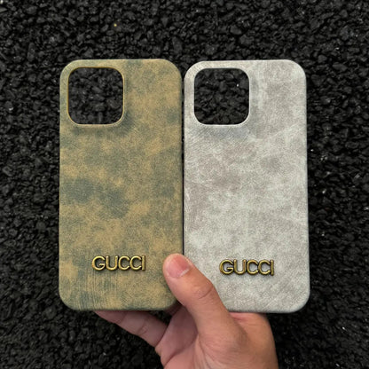 Custodia per iPhone classica in stile vintage scamosciato