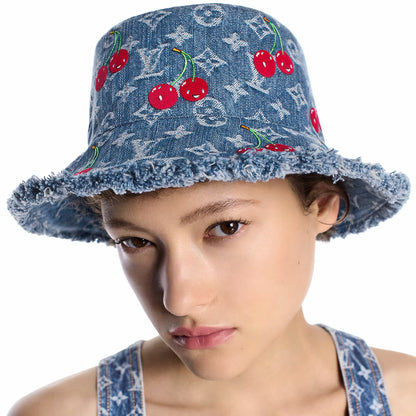 Chapéu fofo com estampa cereja, obrigatório para fashionistas