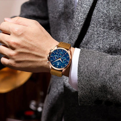 Poedagar ChronoLuxe Sport – Luxury Chronograph Quartz Watch