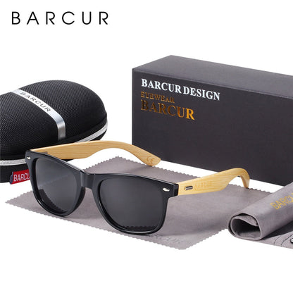 BARCUR Polarisierte Bambus Sonnenbrille Männer Holz sonnenbrille Frauen Marke Original Holz Gläser Oculos de sol masculino
