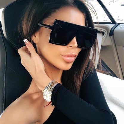 Prevelika plastična ženska sončna očala, kvadratna oblikovalska blagovna znamka, sončna očala z velikimi okvirji za ženska sončna očala UV400 oculos masculino