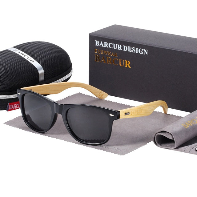 BARCUR Polarisierte Bambus Sonnenbrille Männer Holz sonnenbrille Frauen Marke Original Holz Gläser Oculos de sol masculino