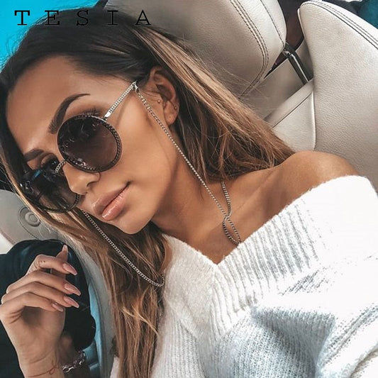 Značka Okrúhle slnečné okuliare Dámske Luxusné Dámske odtiene bez obrúčok Európa Popular Ins Slnečné okuliare lunettes de sol femme