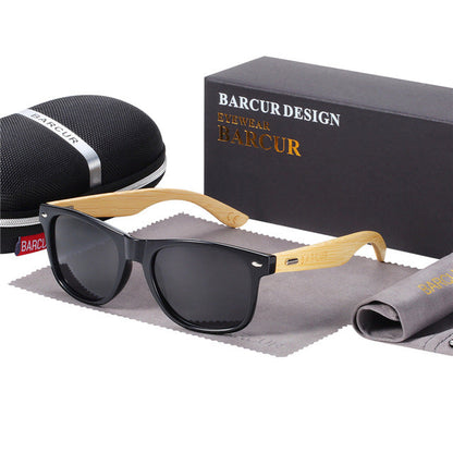 BARCUR Polarisierte Bambus Sonnenbrille Männer Holz sonnenbrille Frauen Marke Original Holz Gläser Oculos de sol masculino