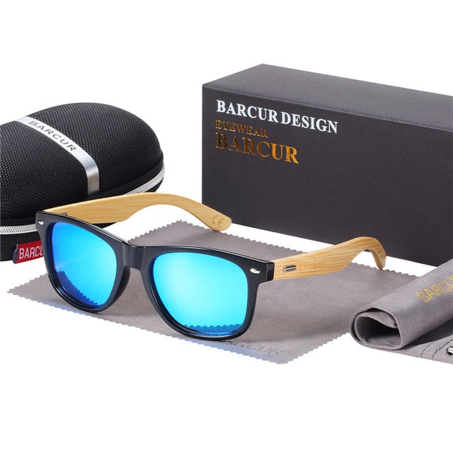 BARCUR Polarisierte Bambus Sonnenbrille Männer Holz sonnenbrille Frauen Marke Original Holz Gläser Oculos de sol masculino