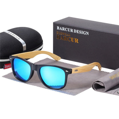 BARCUR Polarisierte Bambus Sonnenbrille Männer Holz sonnenbrille Frauen Marke Original Holz Gläser Oculos de sol masculino