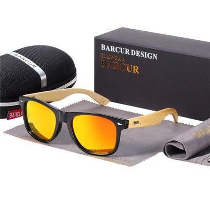 BARCUR Polarisierte Bambus Sonnenbrille Männer Holz sonnenbrille Frauen Marke Original Holz Gläser Oculos de sol masculino