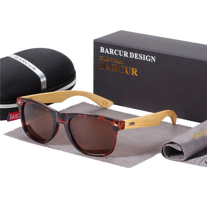 BARCUR Polarisierte Bambus Sonnenbrille Männer Holz sonnenbrille Frauen Marke Original Holz Gläser Oculos de sol masculino
