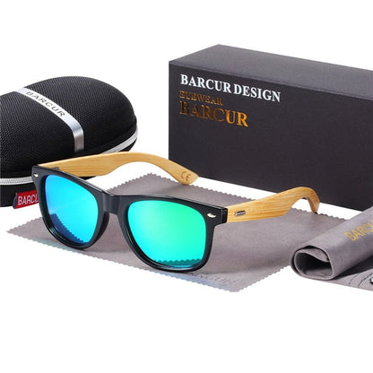 BARCUR Polarisierte Bambus Sonnenbrille Männer Holz sonnenbrille Frauen Marke Original Holz Gläser Oculos de sol masculino