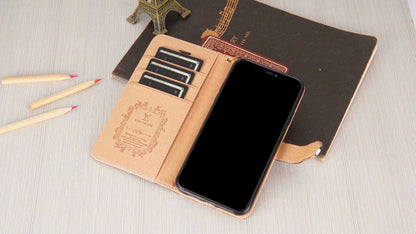Custodia a portafoglio di lusso con monogramma per Samsung – Scacchiera nera