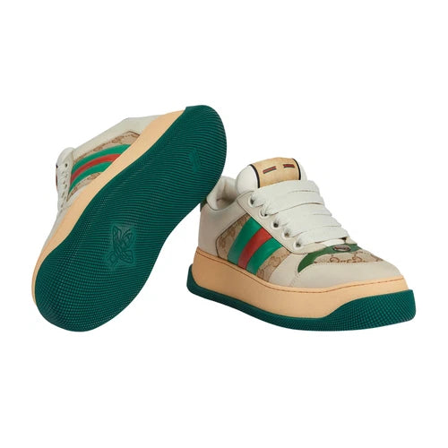 Sneakers casual a righe retrò: scarpe da strada comfort in pelle premium