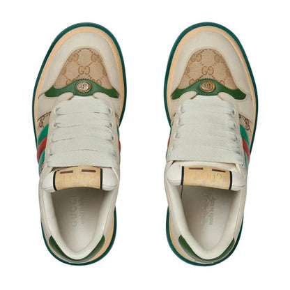 Sneakers casual a righe retrò: scarpe da strada comfort in pelle premium